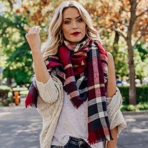 🍂Fall in love🍂 Plaid Oversized Blanket Scarf